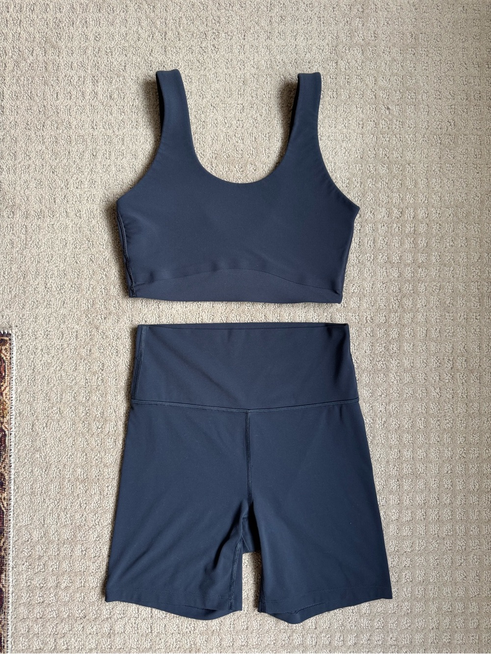 all in motion Black Women’s Bike Shorts and Sports Bra Set